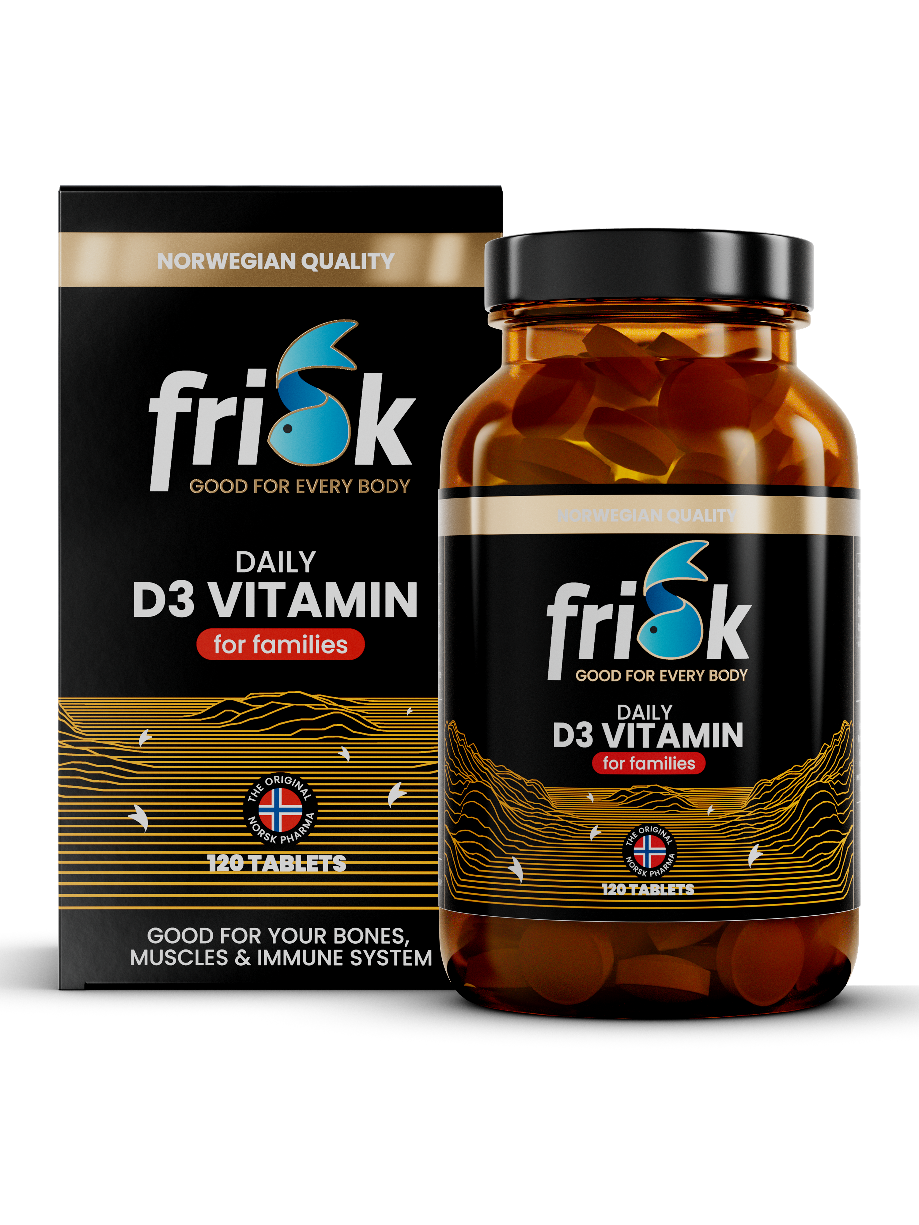 Frisk kasdienis vitaminas D3 – šeimoms (120 tablečių)