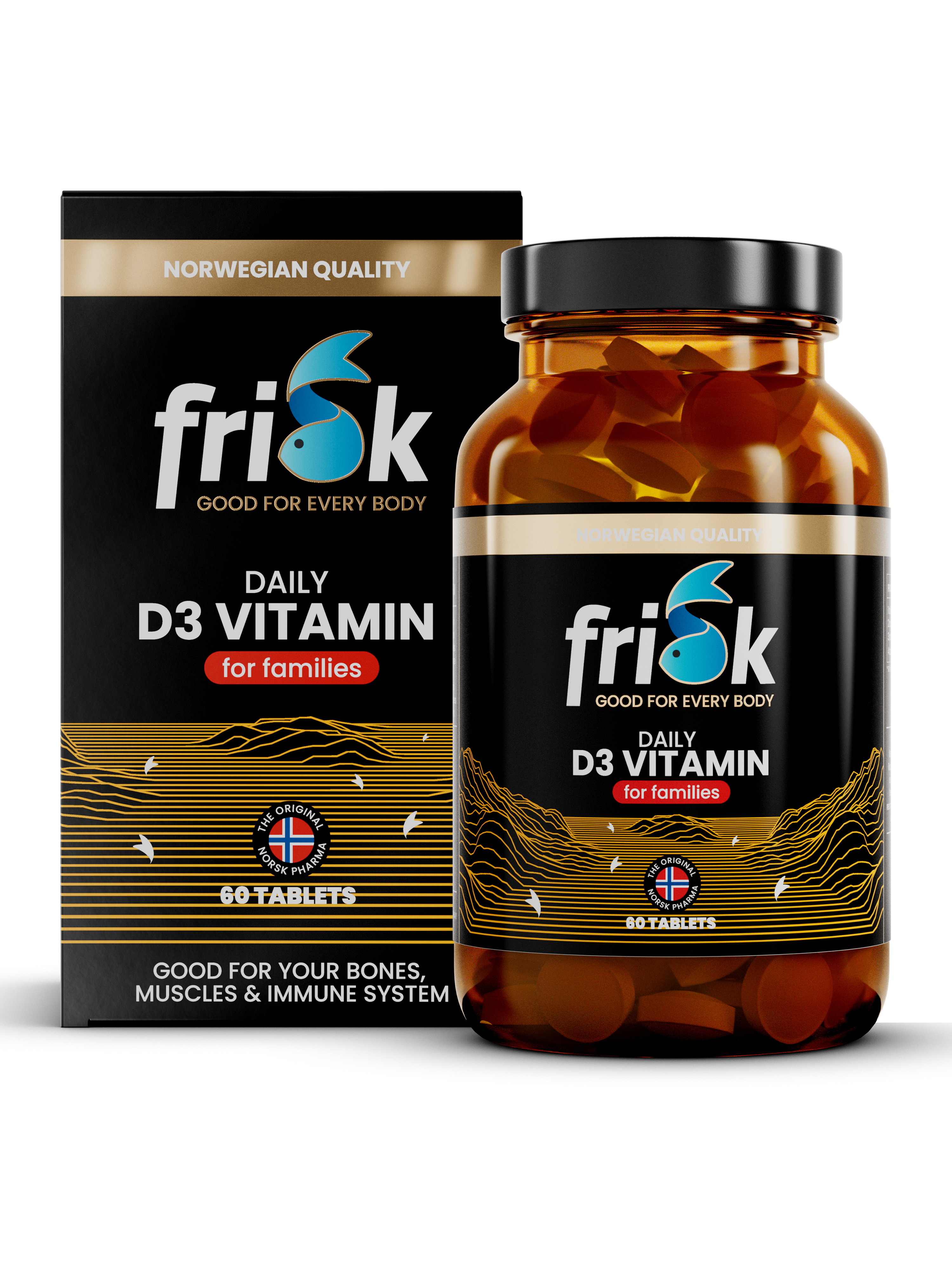 Frisk kasdienis vitaminas D3 – šeimoms (60 tablečių)