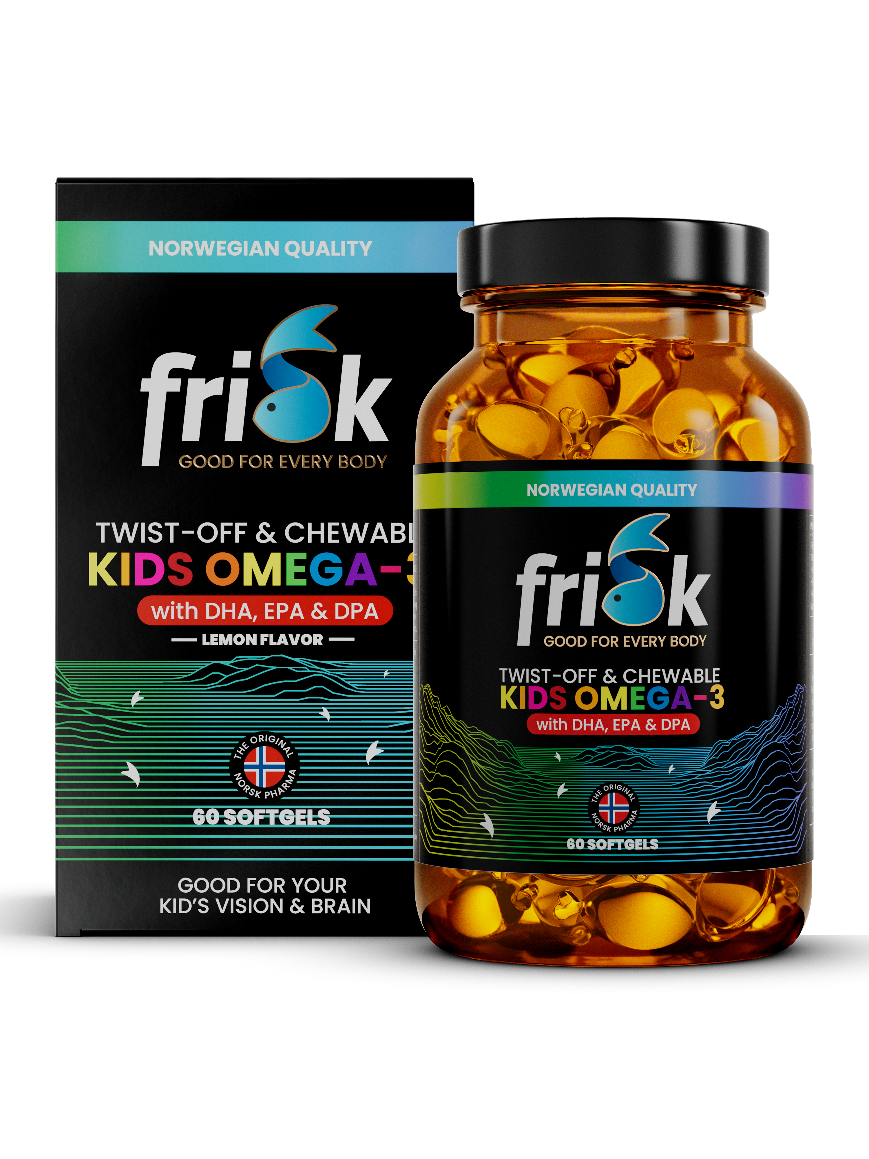 Frisk Kids Omega-3 (60 kapsulių)