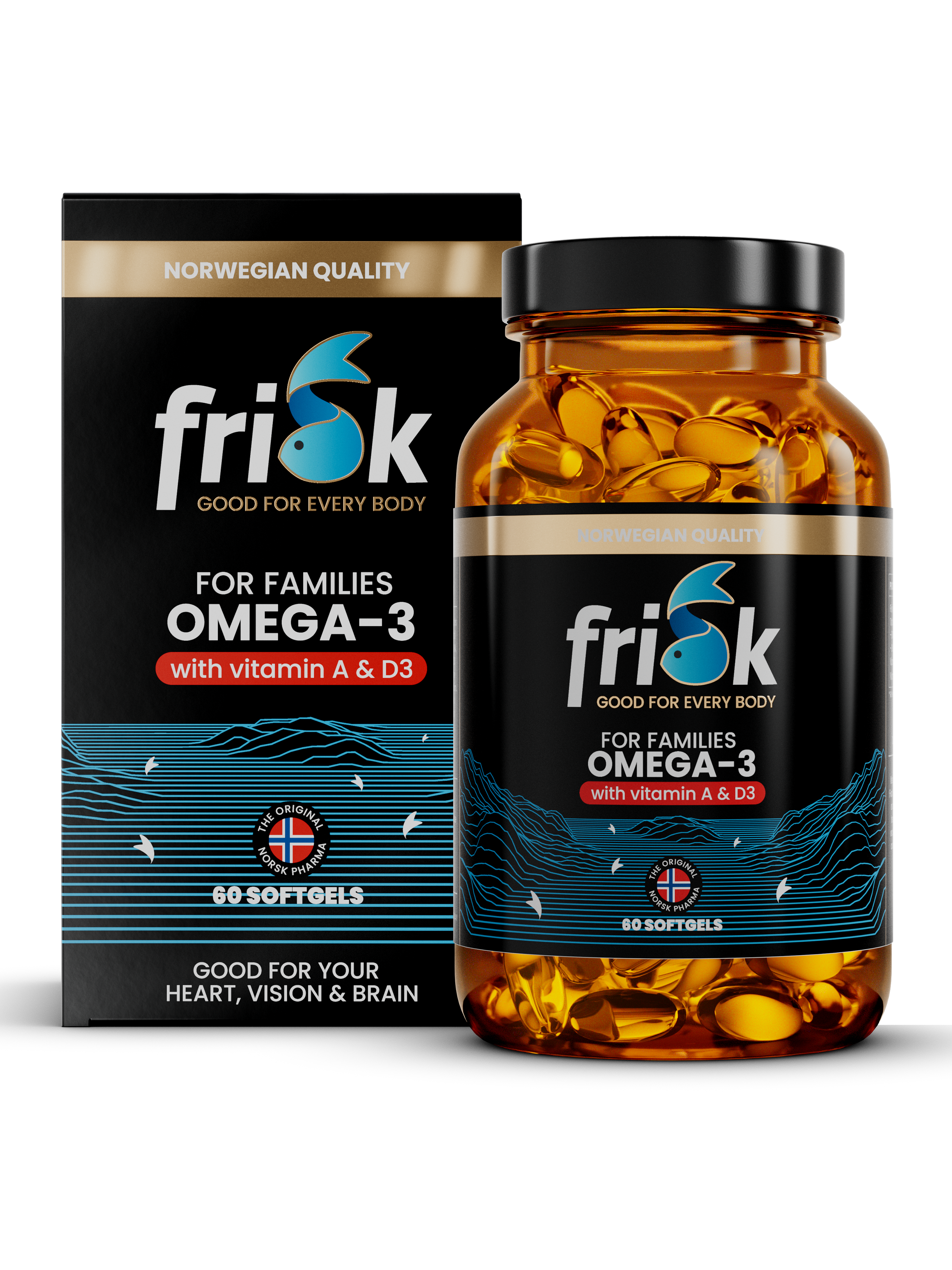 Frisk Omega-3 šeimoms (60 kapsulių)